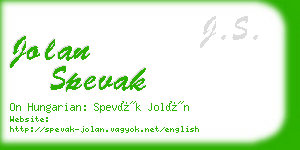 jolan spevak business card